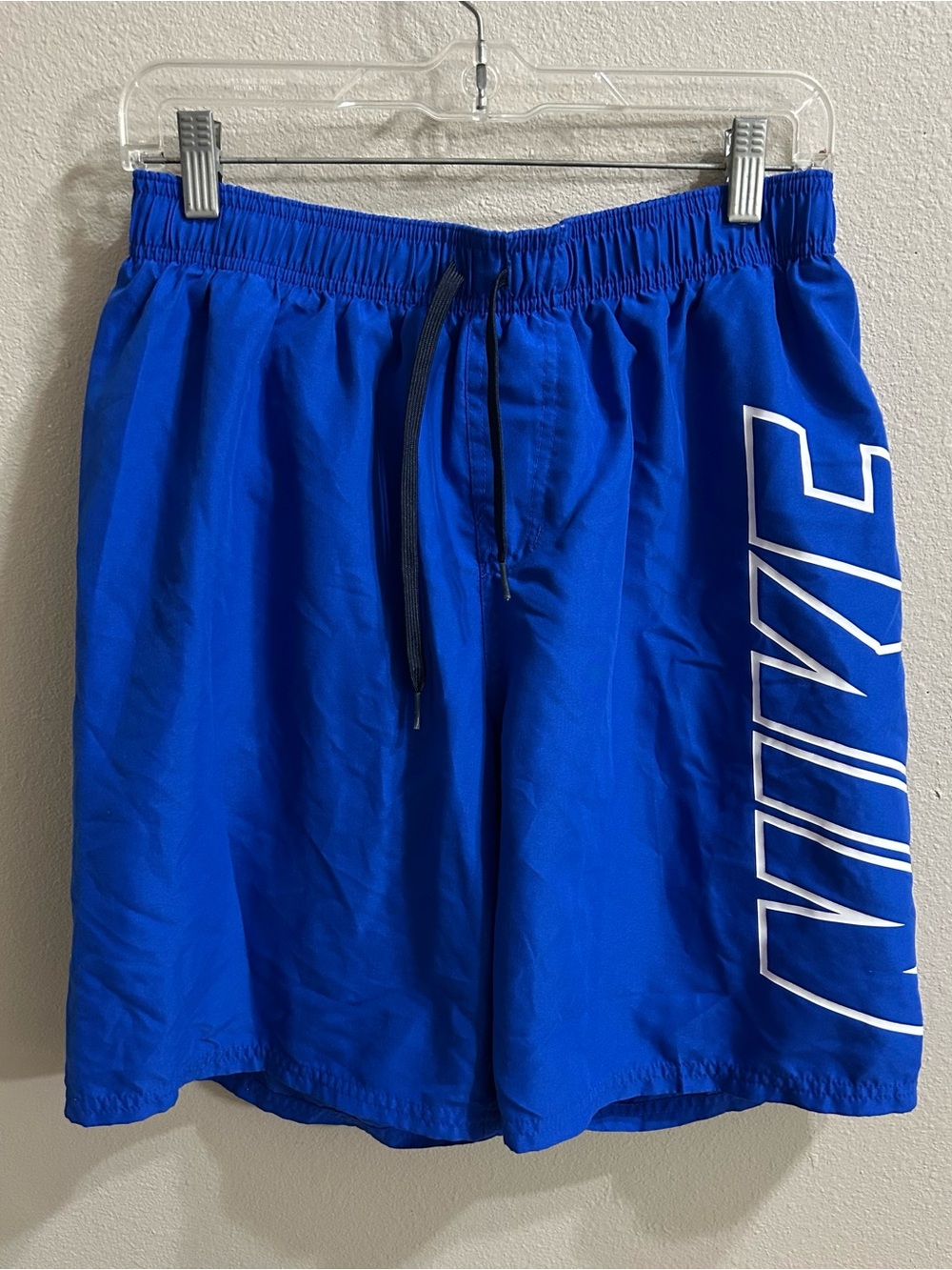 Nike Mens Swim Trunks Size LG Blue Double Sided Hit Volleyball Beach Activewear